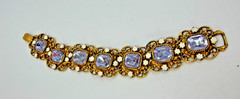 Vintage Bracelet Victorian Revival 1960s Lilac Glass Wide Panel Park Lane? PJ
