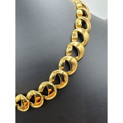 Vintage MONET Round Shape Links Gold Tone Chain Necklace 17″ Choker