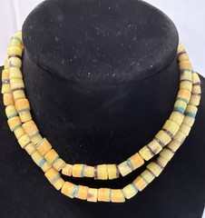 African Trade Beads Vintage Sand Cast Glass Handmade Authentic Necklace Collect