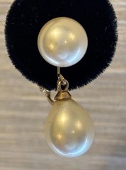 Vintage Majorica 12K-GF Clip-On Faux Pearls Very Good Condition 1” See Pics