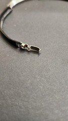 Vintage Silver And Black Enamel Hinged Choker Box Closure 1″ Earrings