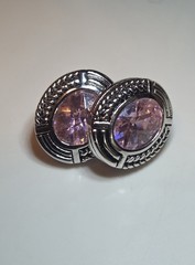 Vintage Sterling Silver Pink Topaz Robert Seemann Signed 925 Post Earrings