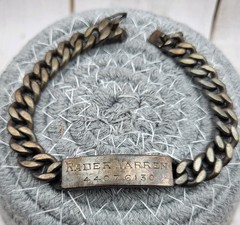 Vintage Napier 925 Sterling Silver ID Engraved Nameplate Curb Link Bracelet