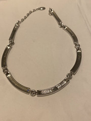 Givenchy Silver Plated Metal Necklace Chain Vintage 1980s Signed Collar