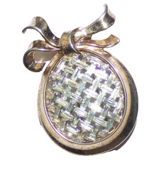 CROWN TRIFARI signed FUR CLIP pin all channel set stones-OMG!!