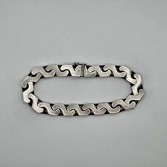 Vintage Handmade 835 Silver Fancy Link Chain Bracelet 8.5″ 10mm West Germany 58G