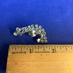 Estate UP THE EAR CLIMBER Prong Set Rhinestone Clip Earrings Wedding Bride E22