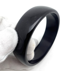 Vintage 21 mm Wide BAKELITE 7-7/8″ Bangle Bracelet Shiny Black TESTED