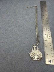 Nautical Pendant Necklace Silver Shell Starfish Coral Beach Vacation Travel