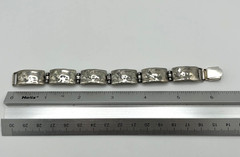 Vtg Shablool DIDAE Israel 925 Sterling Silver Modernist Panel Link Bracelet 6.5″