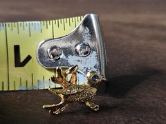 Vintage 4 Brooch Pin Lot Gold Tone Animals Teddy Bear Bird Crab