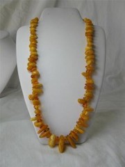 Antique Butterscotch Egg Yolk Amber Big Beads Necklace 74 Grams