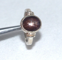 Sterling Silver Ring 6.5 US Size Real Natural Red 6 Rays Star Ruby Gemstone