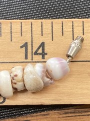 Tiger Puka Shell Necklace Beach Surfer 14.5” Collar white & brown specks vintage