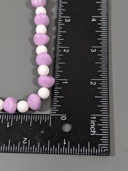 Vintage Purple White Lucite Beaded Necklace Lilac MCM 26 inches Lavendar