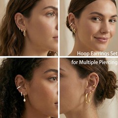 Gold Hoop Earrings for Women Trendy 14K Gold Plated Small Huggie Cartilage Hy…