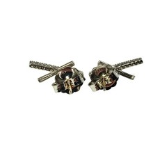 Vintage 14 Karat White Gold and Diamond “X” Earrings #11406