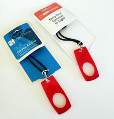 Vintage Red Plexiglass Stylescience Eyewear Holder Black Cord 19.5″ in Card