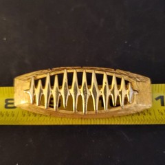 Statement JJ Brooch Pin Modern Contemporary Brushed Gold Tone MCM J Jonette EUC