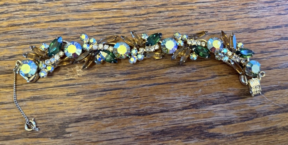 Juliana D&E Blue Aurora Borealis Rhinestone 5-Link Bracelet