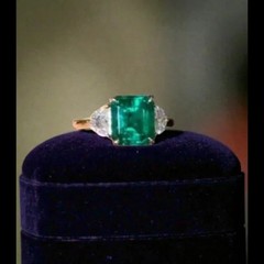 4.10 Ct Natural Emerald Art Deco Vintage Engagement Ring 14K Yellow Gold Over