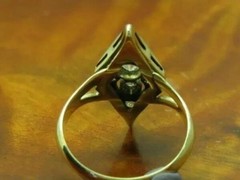 Vintage Art Deco Style Lab Created Sapphire Diamond Engagement 925 Silver Ring