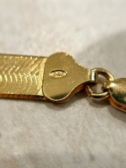 VTG Milor Herringbone Chain Necklace Gold Tone 925 Sterling Silver Wide Italy