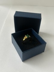 Vintage Green Cubic Zirconia Ring Gold Plated Womens Size 7.5