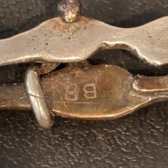 Vintage 2-Tone Couple Embracing “BB” Signed Pendant Sterling & Brass Romantic