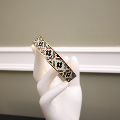 Metropolitan Museum of Art bracelet Iznik Cintamani enamel gold plate signed MMA