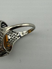 Art Deco Vintage Belais 10k Gold Ring Size 4.25 Brown Colored Set