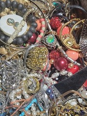 HUGE 8 Lbs Jewelry WEARABLE Lot Tangled Unsearched TREASURE