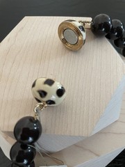 Chunky Brown Bead Vintage Talbots Gold-tone Magnetic Clasp NecklaceFor Women