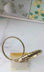 VTG Goldtone Metal Hoop Texture Pierced Earrings Hypo Allergenic Jewelry USA