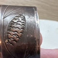 Stuart Nye Vintage Pinecone Wide Cuff Bracelet 6″ Sterling Silver 38.4 grams