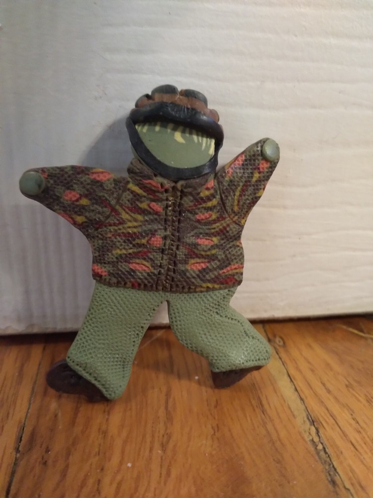 Vintage Polymer Clay Boy Brooch 2.5in Figure Signed