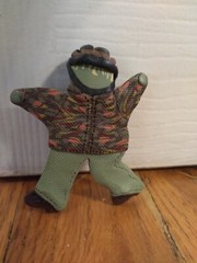 Vintage Polymer Clay Boy Brooch 2.5in Figure Signed