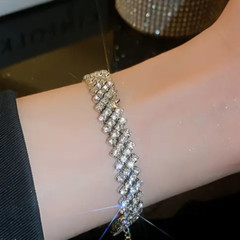 Tennis Bracelet 11.9 Ct Clear Sapphire Adj Length 7.5-11 in 925 Sterling Silver