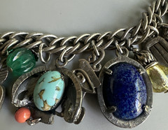 Napier Multi Charms Silver Chain Bracelet 7in. Massive! Charms 1.5in