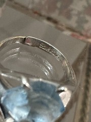 Vintage Park Lane Silver Tone & Icy Blue CZ Rhinestone Ring 5.75 Adjustable