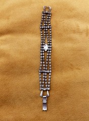 Vintage Wide Clear Rhinestone Crystal Bracelet Art Deco Glam Retro 1950s 1960s