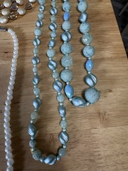 L23/ Lot Of 5 Vintage Necklaces -Faux Pearls/AB / 1928 – To Wear Or Resell
