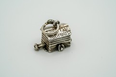 Antique Sterling Silver Movable Man in the DOG HOUSE Bracelet Charm 1.8cm N2