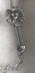 Vintage silver bracelet with red stone and rhinestones No Brand