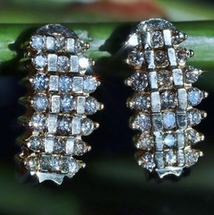 10k yellow gold earrings 1.00ct natural diamond 0.72″ pyramid dangle 4.50g N3658