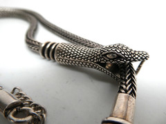 Vintage Sterling 925 SNAKE Wheat Chain Convertible Lariat Necklace & Bracelet