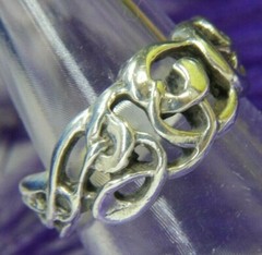 Open Scroll work vine estate 0.925 Sterling Silver band Ring size 7.75