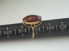 Vintage, 875 Silver Stamped, Vermeil, Russian Baltic Amber Ring, Size 7.75.