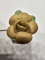 Vtg Flower Pin Floral Garden ? Material Handmade Old Unique Decor Forest Nature