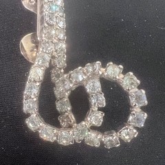 Vintage MUSI Clear Rhinestone Scroll Shoe Clips Silver Tone Pair Mid Century